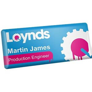 Personalised domed name badge