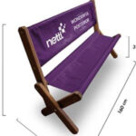 Branded fabric advertising bench